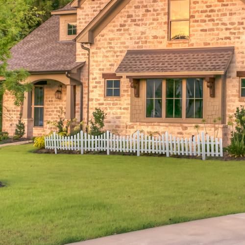 5 Pcs Flexible Picket Fence Garden Border, Plastic Decorative Landscape Edgin...