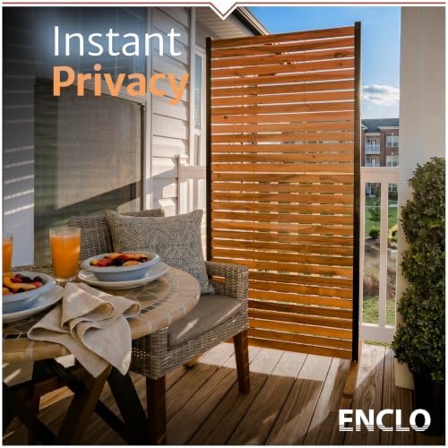 Enclo Easy Assembly Freestanding/Surface Mounted Privacy Screen, Hardwood