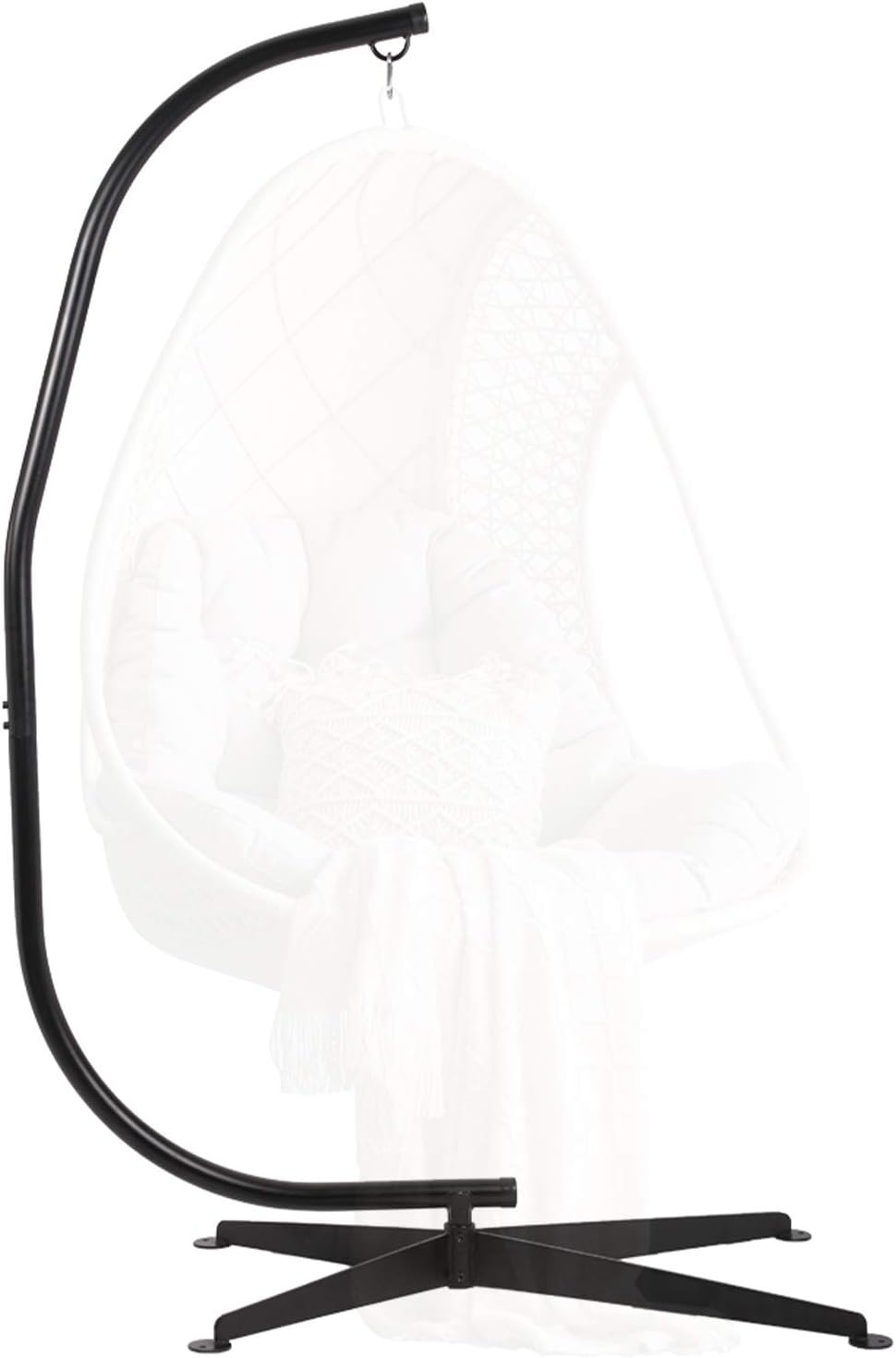 FDW Hanging Hammock Stands Hammock Chair Stands,C Stand Outdoor Solid Steel H...