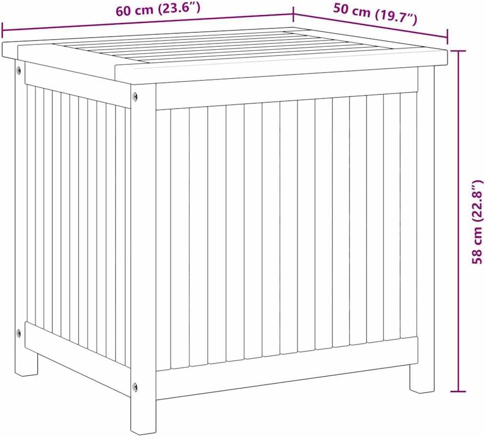 vidaXL Solid Teak Wood Patio Storage Box - Rustic Design, Ample Storage Space...