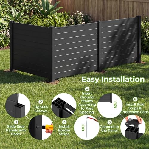 GIANTEX No-Dig Air Conditioner Fence, 3 Panels, 48''W x 36''H...