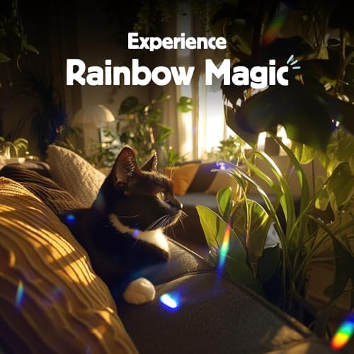 Kikkerland Solar Powered Rainbow Maker – Prism Suncatcher, Fun Home Window De...