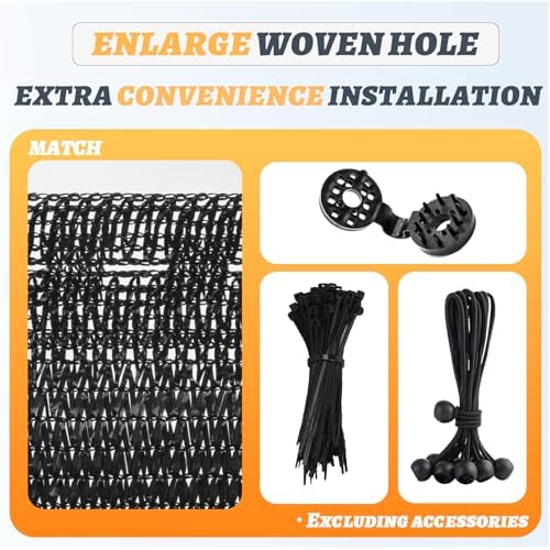 Cool Area Sun Shade Cloth Shade Net for Garden, 70% 20x20ft, Black