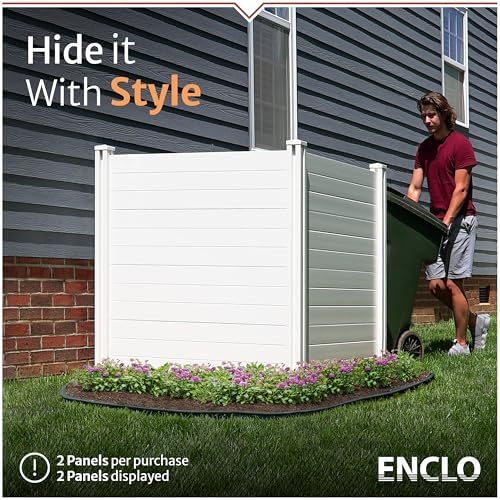 Enclo Premium White Vinyl Privacy Screen, DIY No Dig Kit