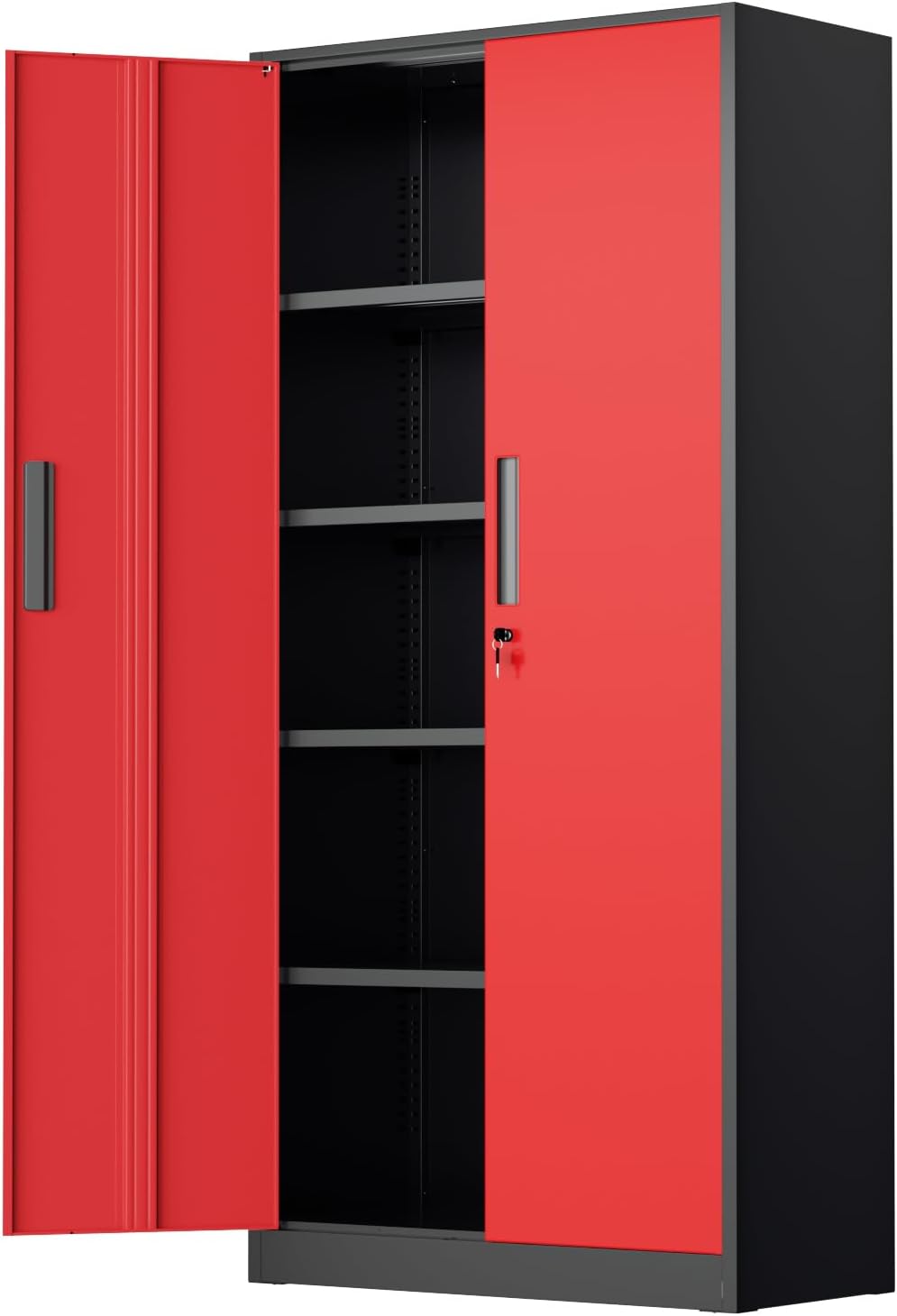 Metal Garage Storage Cabinet, 72" Locking Steel Garage Cabinets with 2 D...