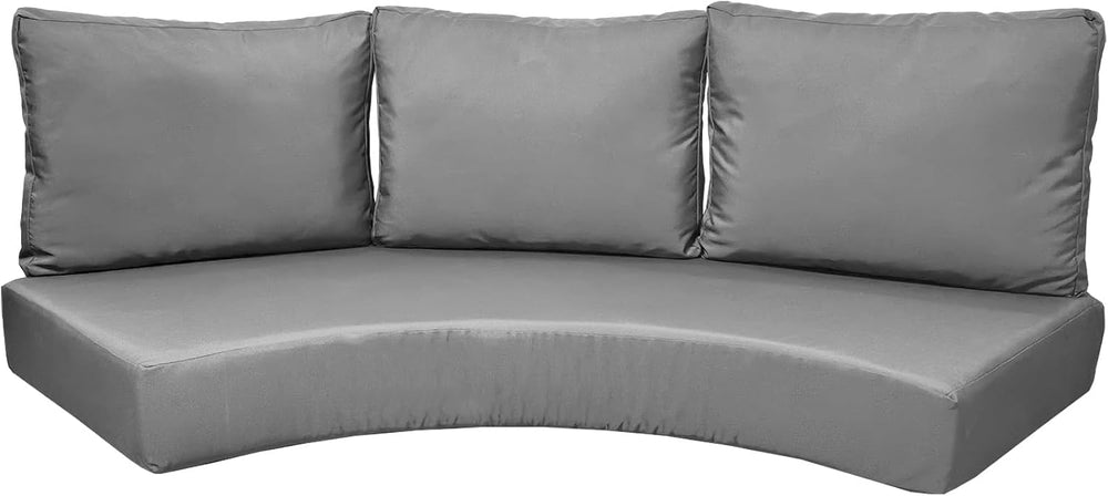 Outdoor Curved Sofa Cushion Couch Cover with Zipper 4-Piece Patio Half-Moon S...