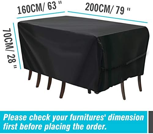 Velway Patio Furniture Cover Outdoor, Waterproof Rectangular Patio Table Chai...