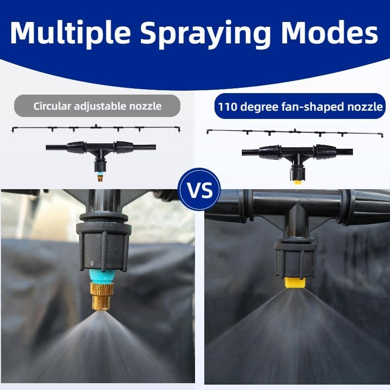 6-Nozzle Polyethylene Boom Wand, 7.5 Ft ATV Sprayer Boom with 2 Types of Nozz...