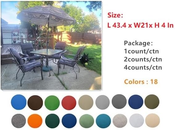 Outdoor Rocking Chair Cushion 43x21 Inch, 100% Polyester Waterproof Patio Roc...