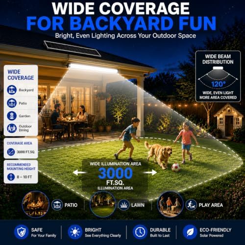 Solar Shed Light Waterproof,Solar Shop Light with Motion Sensor & Remote