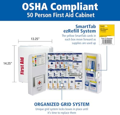 SmartCompliance 50-Person OSHA First Aid Cabinet with Medications
