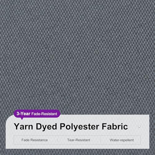 PURPLE LEAF Cantilever Umbrella 9' x 11.5' Rectangle 360° Rotation Grey