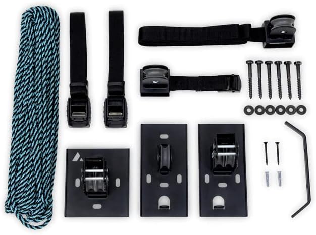 Teal Triangle Cargo Box Hoist, Garage Pulley Lift System, Holds 150 lb