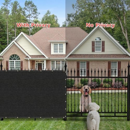 6' x 10' Black Privacy Screen Fence Cover Heavy Duty Fencing Mesh wit...