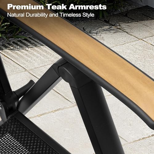 Folding Patio Chairs Set of 2, Aluminum High Back Outdoor Recliners