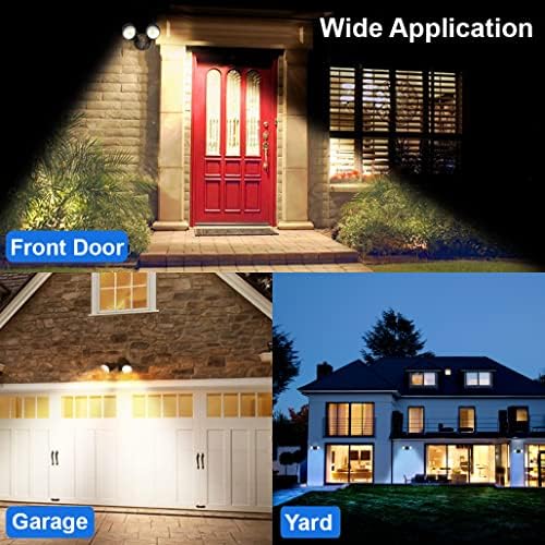 LED Black 2-Light Bullet Flood Light- 3000K Adjustable Dual Head Hardwired Ou...