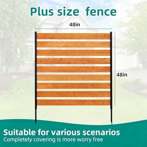 48 * 48 Inch Wood Privacy Fence Screen, Wooden Fence Panels for Outdoor Yard ...