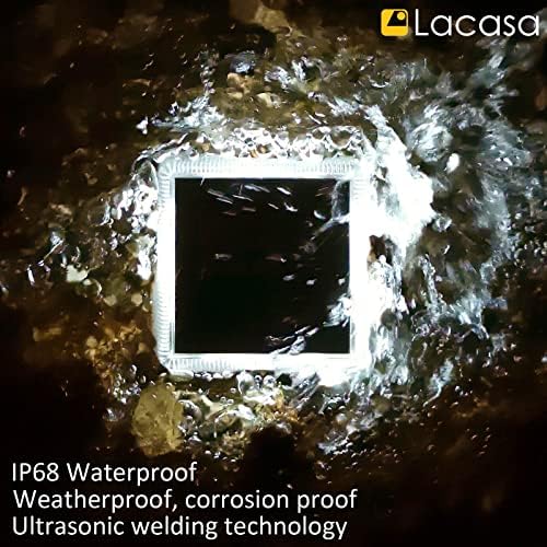Lacasa Solar Deck Lights, 4 Pack 30LM LED Dock Lights Natural White 4000K, Ou...