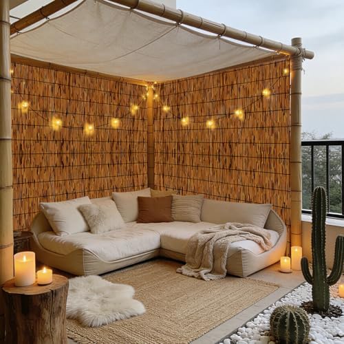 Natural Reed Fencing Rolls,Bamboo Fencing Rolls 6ft High Outdoor Bamboo Reed ...