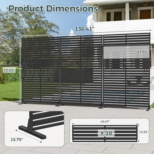 72" Privacy Screen Outdoor Privacy Fence Panel for Patio