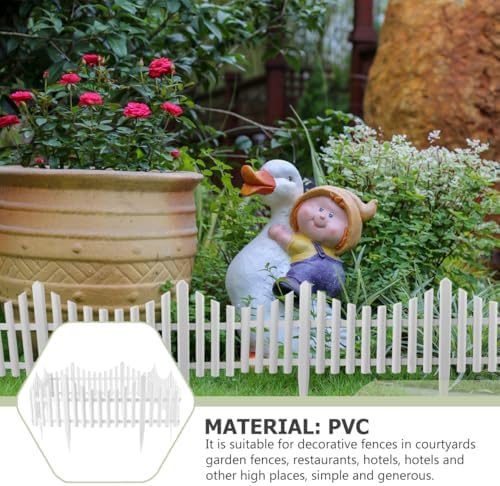 5 Pcs Flexible Picket Fence Garden Border, Plastic Decorative Landscape Edgin...