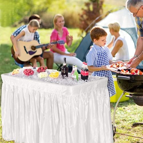 4 Foot Ice Cooler Table, Folding Buffet Cold Food Keeper w/Removable Matching...