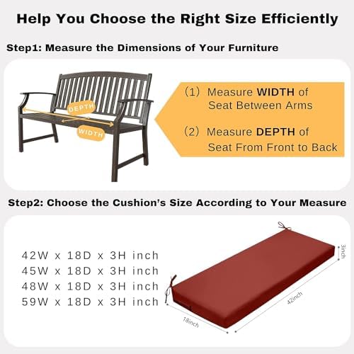 idee-home Outdoor Bench Cushion Waterproof