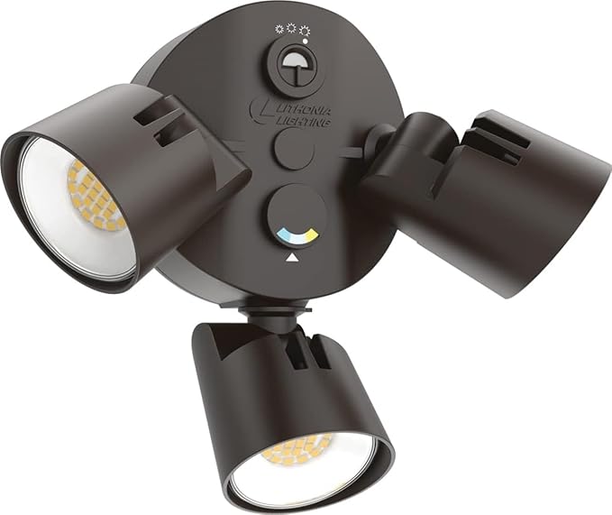 Lithonia Lighting HomeGuard 3-Light LED Outdoor Flood Lights, Outdoor LED Lig...