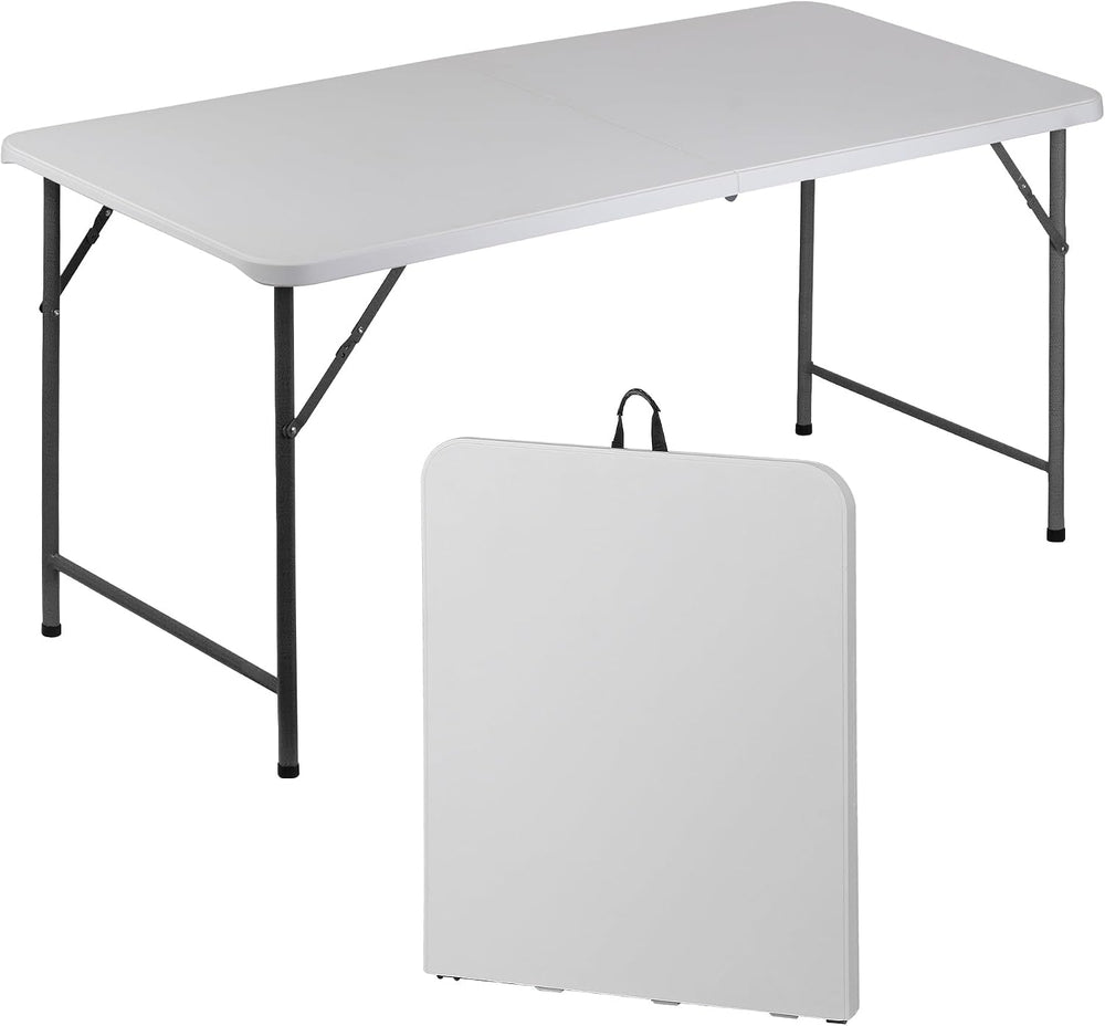 SUPER DEAL Upgraded 6FT Folding Picnic Table for Outdoor, Portable Fold-in-Ha...