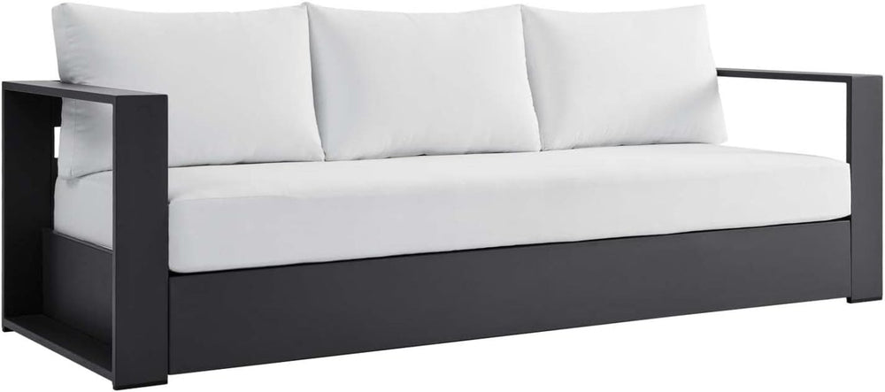Modway Tahoe Aluminum 4-Piece Outdoor Patio Set in Gray White