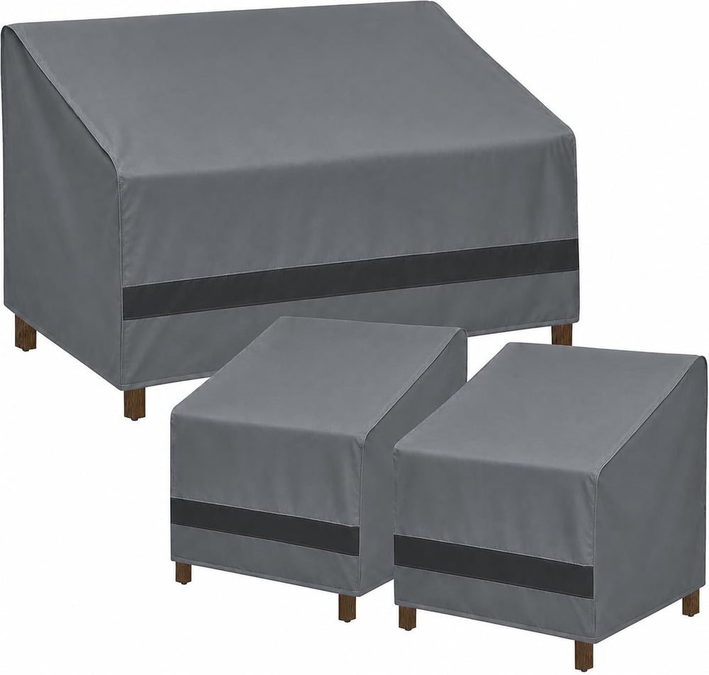loriano 3-Piece Patio Furniture Covers Set, Waterproof Outdoor Chair & Lo...