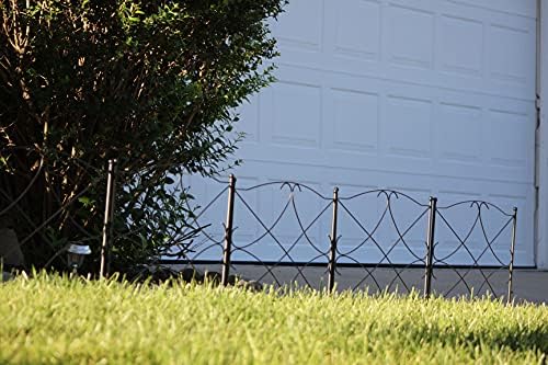 AshmanOnline Galvanized Garden Fence 24in x 10ft, Black (Set of 5) - Outdoor ...