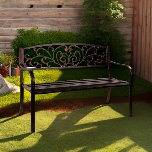 Best Choice Products Outdoor Bench Steel Garden Patio Porch Furniture for Law...