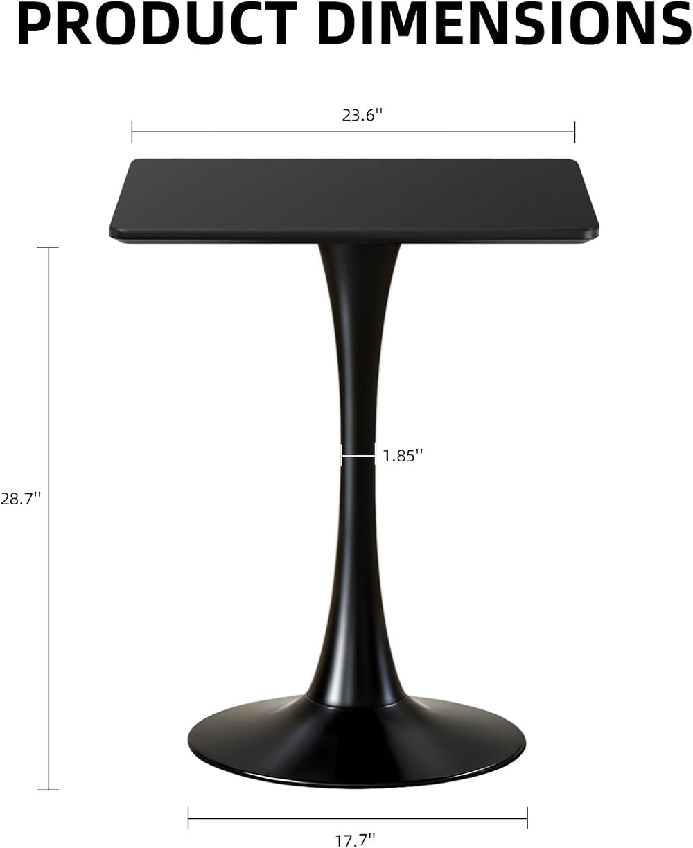 Square Dining Table, 24" Tulip Table (Black)