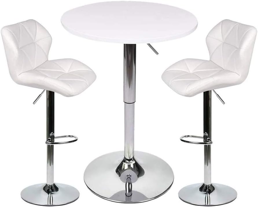 ARTETHYS Bar Table and Chairs Set of 3 Swivel Counter Height Bistro Set