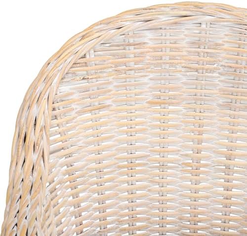 SAFAVIEH Callista Club Rattan Accent Chair, 24" White Washed SEA7001C