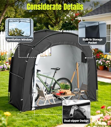 Housolution Bike Storage Tent Shed for 3Bikes, Outdoor Portable Bike Cover