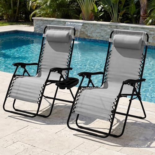 Best Choice Products Set of 2 Extra Wide Adjustable Steel Mesh Zero Gravity L...