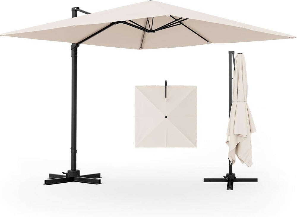 Tangkula 9.5 FT Cantilever Patio Umbrella, Outdoor Square Offset Umbrella wit...
