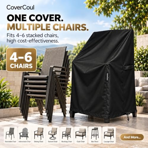 Stackable Patio Chair Covers Waterproof, Outdoor Chair Covers Waterproof, 600...