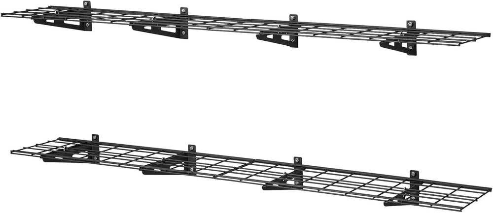 VEVOR 2-Tier Heavy Duty Wall Garage Shelving, 4 Pack 1 x 3 ft Steel Wall Moun...