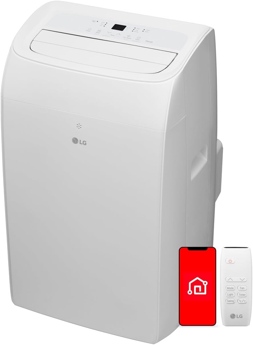 LG 8,350 BTU (DOE) / 12,000 BTU (ASHRAE) Smart Portable Air Conditioner, Cool...