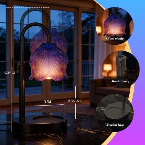 Flower Candle Warmer Lamp, Timer & 4-Level Dimmer, Adjustable Height | Fl...