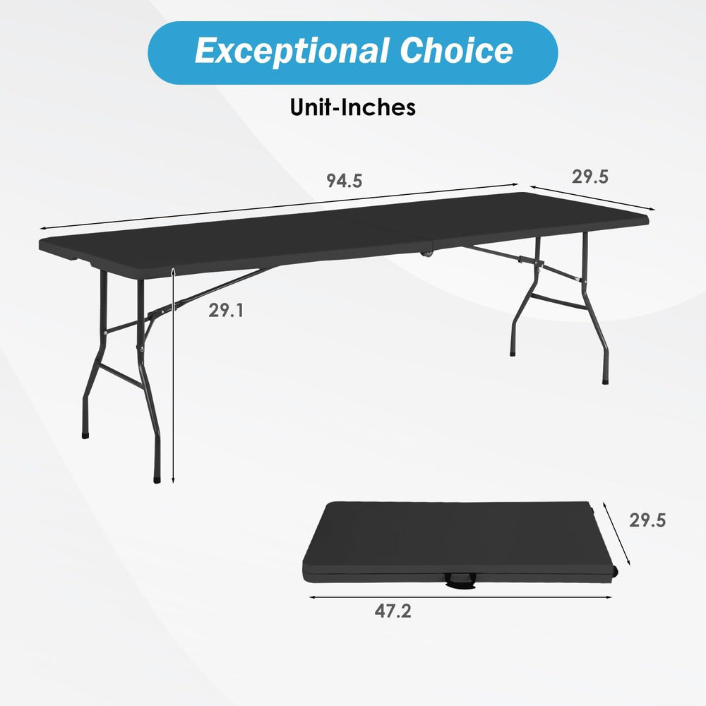PayLessHere | 8FT Folding Table | Black | Portable Plastic Table