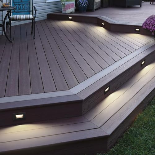 LEONLITE 3-Pack 5CCT 120V LED Step Lights, Horizontal, Black