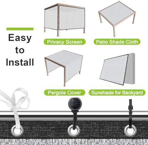 SUNNY GUARD 99% Aluminum Sun Shade Cloth, 8x8FT Heat Reflective Tarp