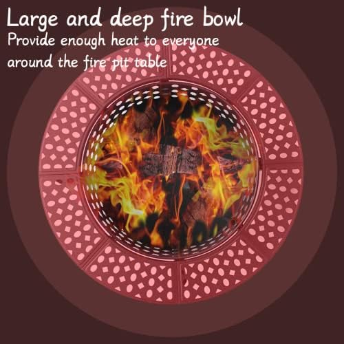 OutVue 42 Inch Fire Pit with 2 Grills, Lid, Poker