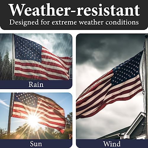 American Flags for Outside 3x5-100% Polyester MADE IN THE USA -Indestructible...