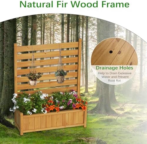 GDLF Air Conditioner Fence, Outdoor Wood AC Unit Privacy Screen, 3-Panel