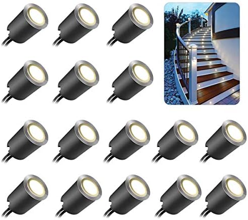 SMY Lighting Recessed LED Deck Light Kits with Black Protecting Shell φ32mm, ...